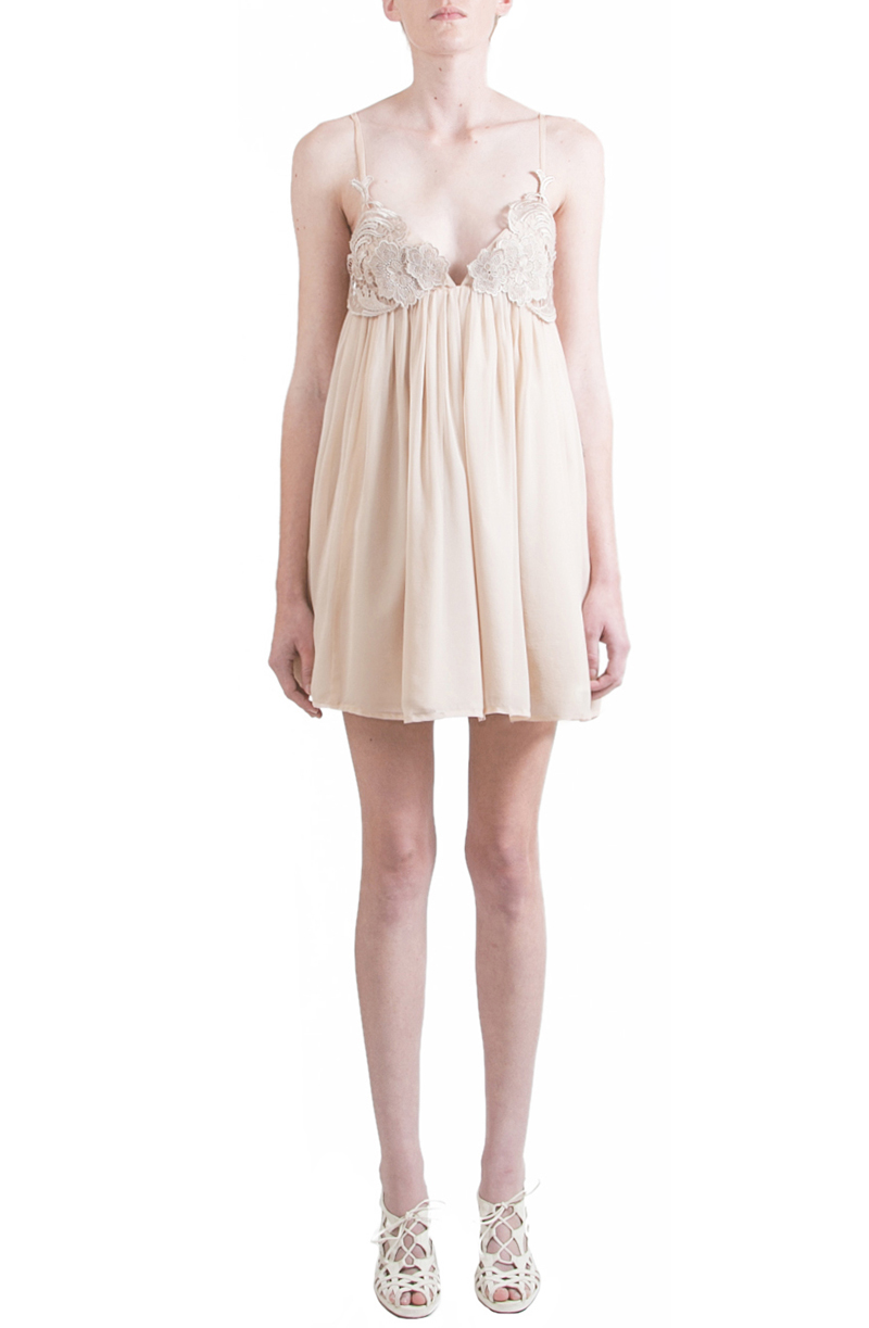 Alyssa Nicole Spring 2015, Silk Slip Dress, Nude Chiffon Dress, Silk Chiffon Dress, Luxury Womenswear Collection